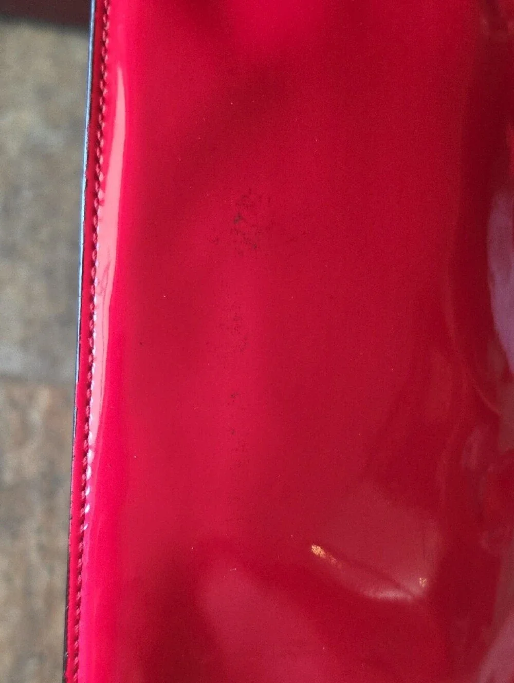 Coach Red Patent Leather Studded Wristlet Pouch